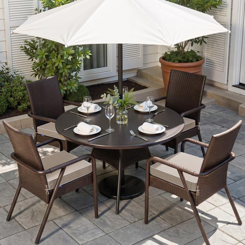 MIULEE beige cushions side view highlighting fit on outdoor chair