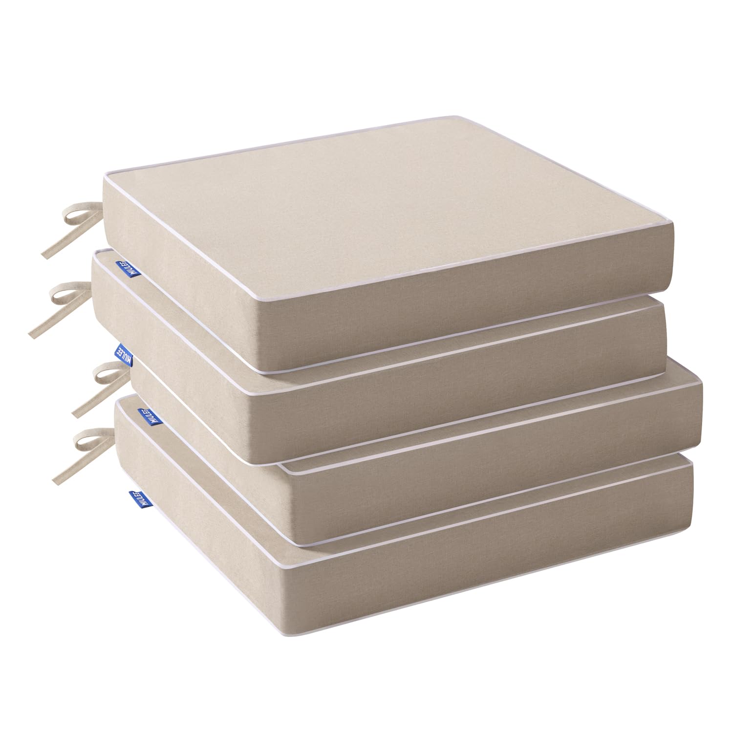 MIULEE beige outdoor chair cushions top view showing fade resistant fabric and clean lines