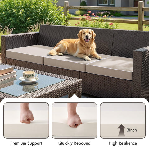 White piping detail adds tailored style to enhance outdoor settings