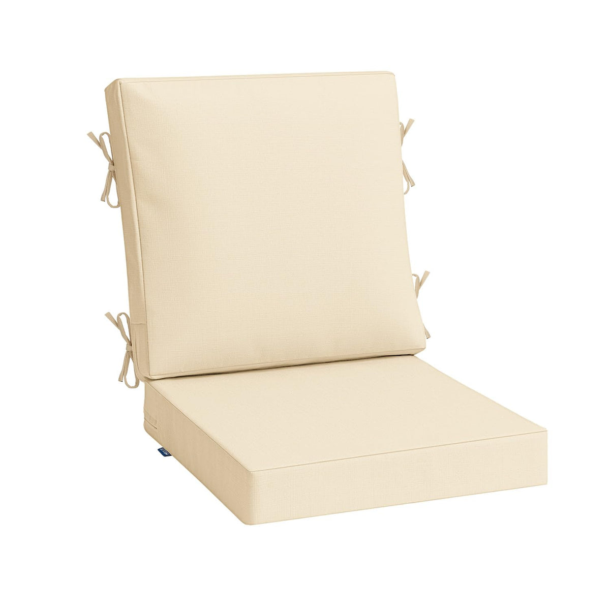 MIULEE beige outdoor seat cushion close-up of textured fabric with color retention.