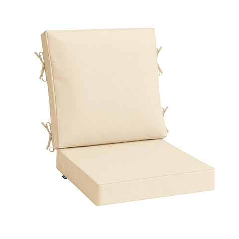 MIULEE beige outdoor seat cushion close-up of textured fabric with color retention.
