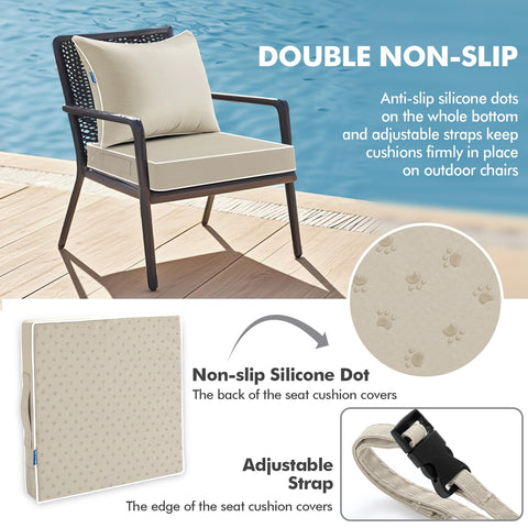 MIULEE beige cushion with waterproof outer layer and inner TPU protection