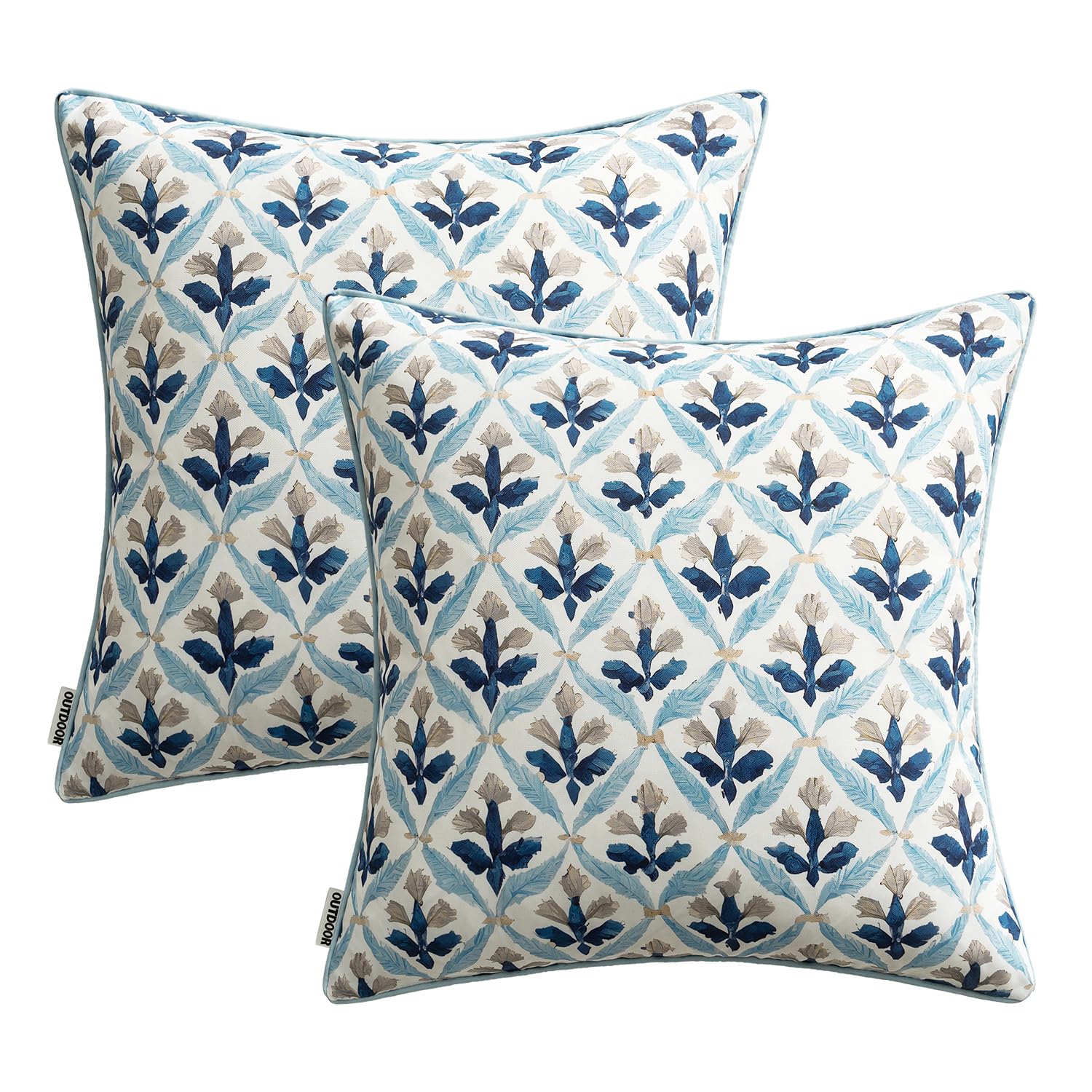 MIULEE blue grey floral pattern pillow cover ideal for summer