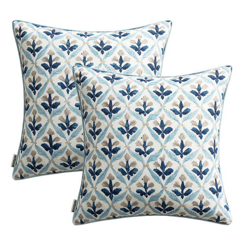 MIULEE blue grey floral pattern pillow cover ideal for summer