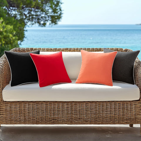 MIULEE canvas polyester pillow cover water-resistant for outdoor use