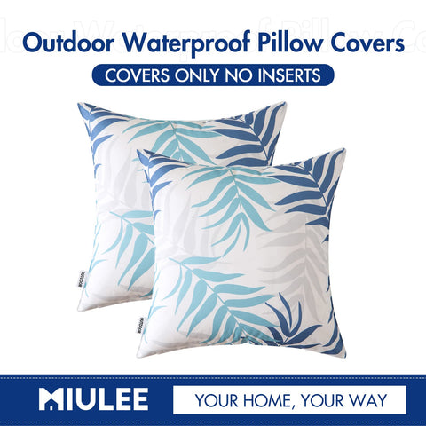 MIULEE blue leaves decor complements patios, balconies, and seating areas