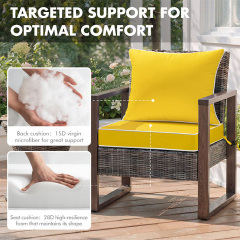 MIULEE DWR coating on cushion protects against light rain outdoors.