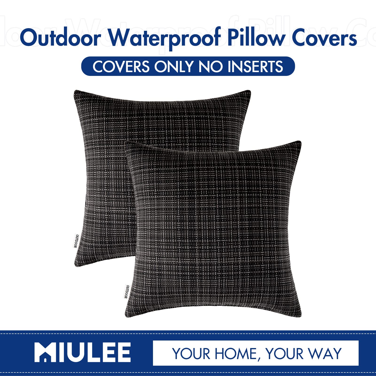 MIULEE easy-care pillow cover—machine washable for busy outdoor living.