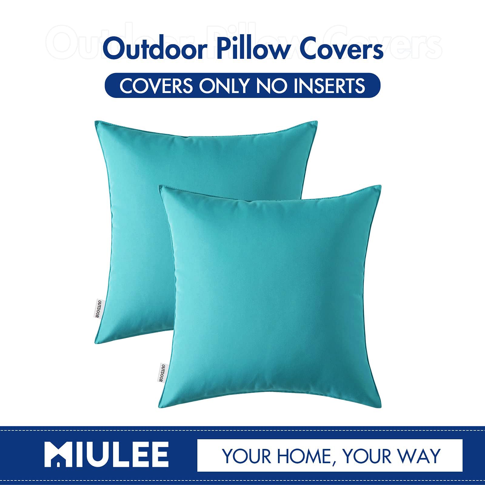 MIULEE 18x18 cushion covers stay bright under sun and rain.