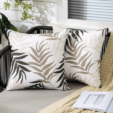 MIULEE leaf pattern pillow cover for outdoor spaces, vibrant and weather-resistant decor