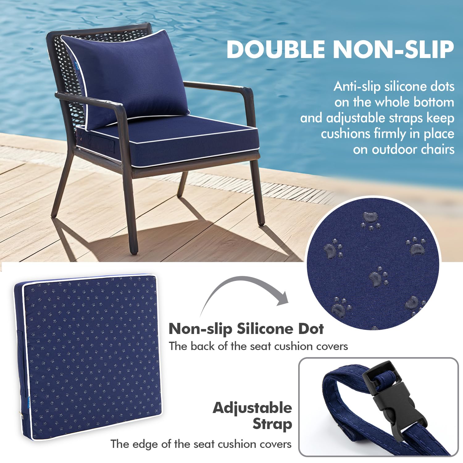 MIULEE back cushion provides firmer support for extended outdoor seating