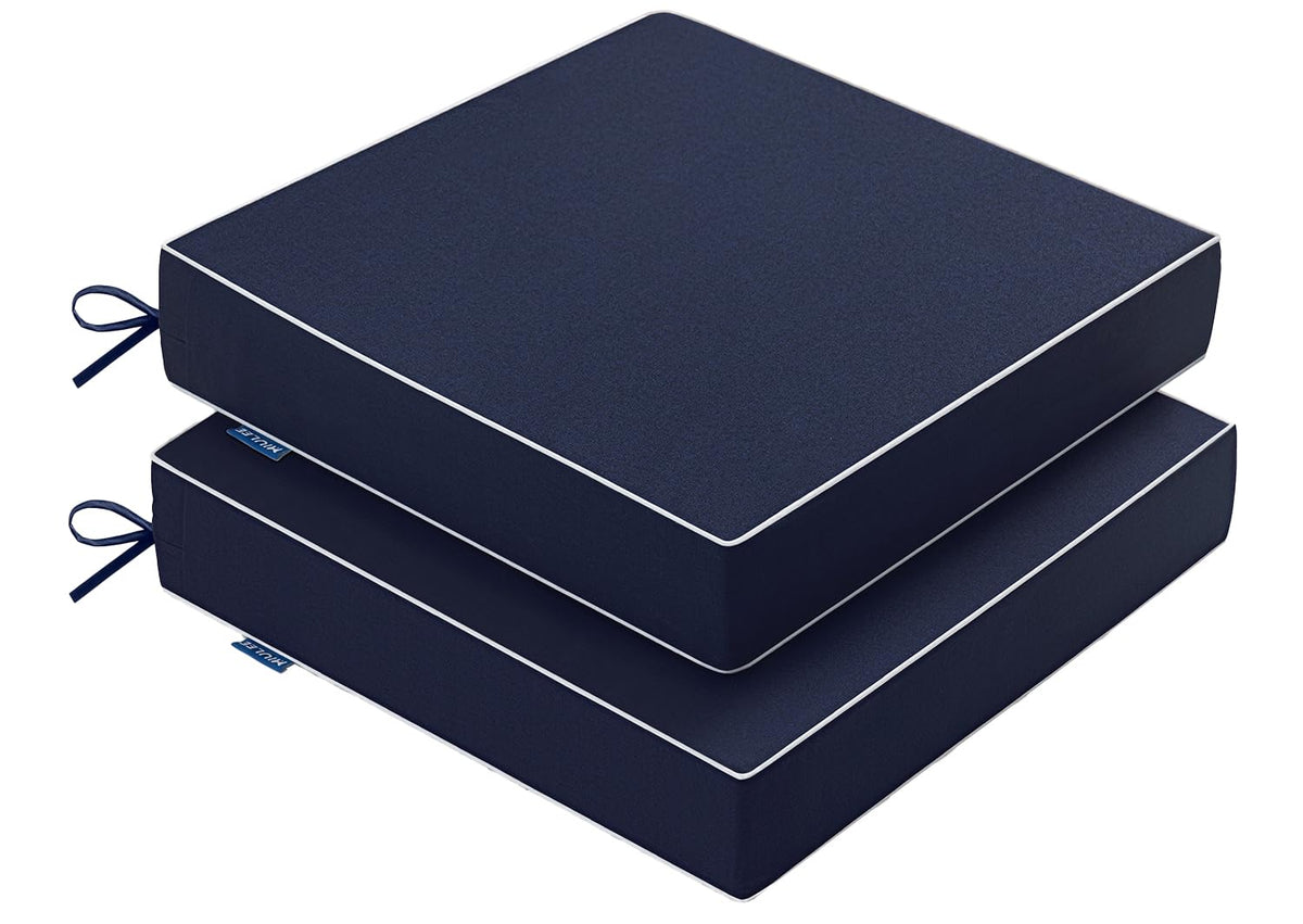 MIULEE navy outdoor chair cushions with cover details for easy removal
