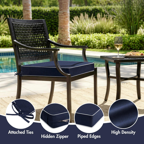 MIULEE navy cushions highlighting secure ties to prevent slipping