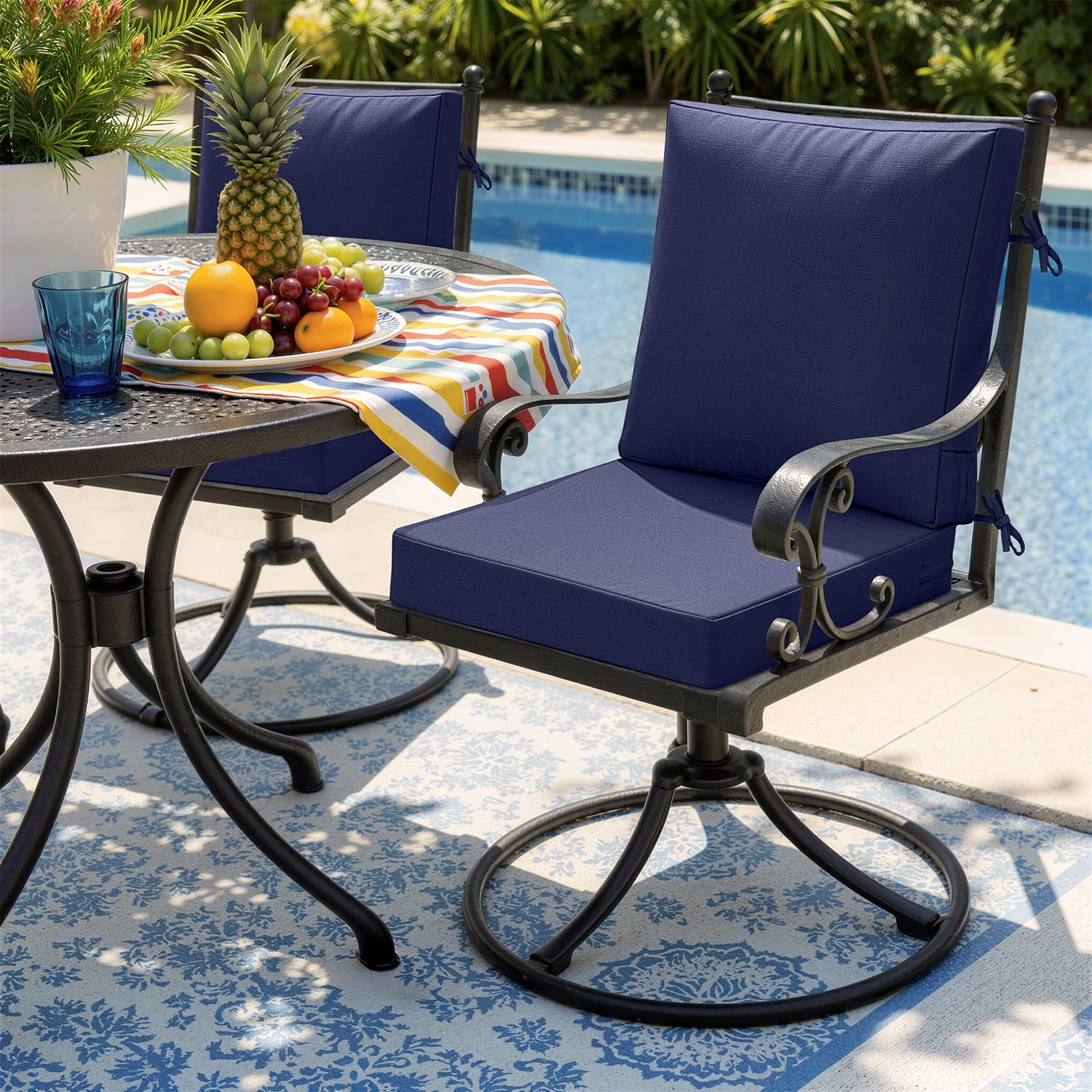 MIULEE navy back cushion 20x21 supports outdoor seating