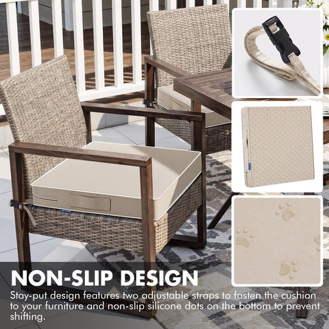 MIULEE outdoor chair cushions non-slip bottom prevents shifting during use.
