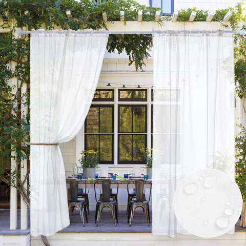 MIULEE outdoor curtain waterproof porch panel provides privacy and coverage in a breezy setting.