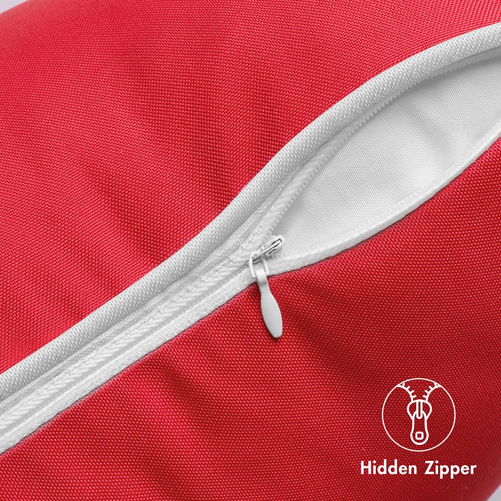 MIULEE red pillow cover with hidden zipper detail for clean look