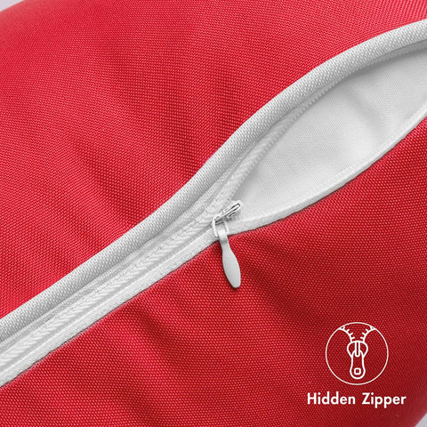 MIULEE red pillow cover with hidden zipper detail for clean look