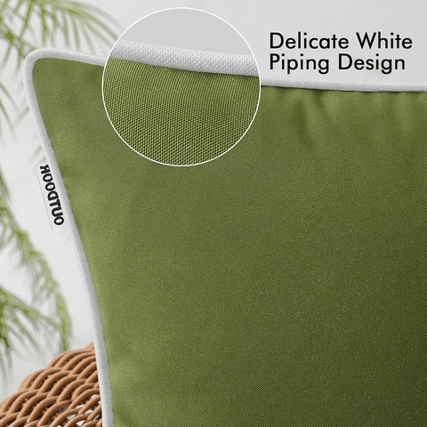 MIULEE moss green cover with hidden zipper, easy insert and removal.