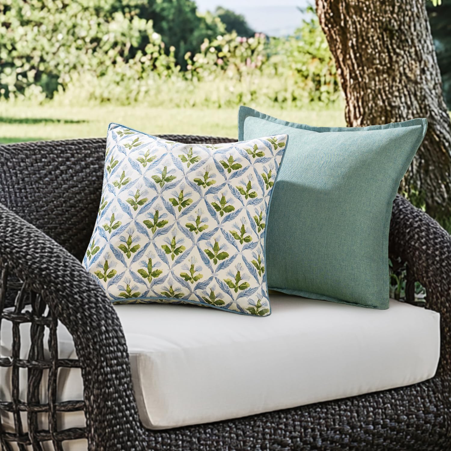 MIULEE outdoor pillow cover water-repellent canvas for garden and patio