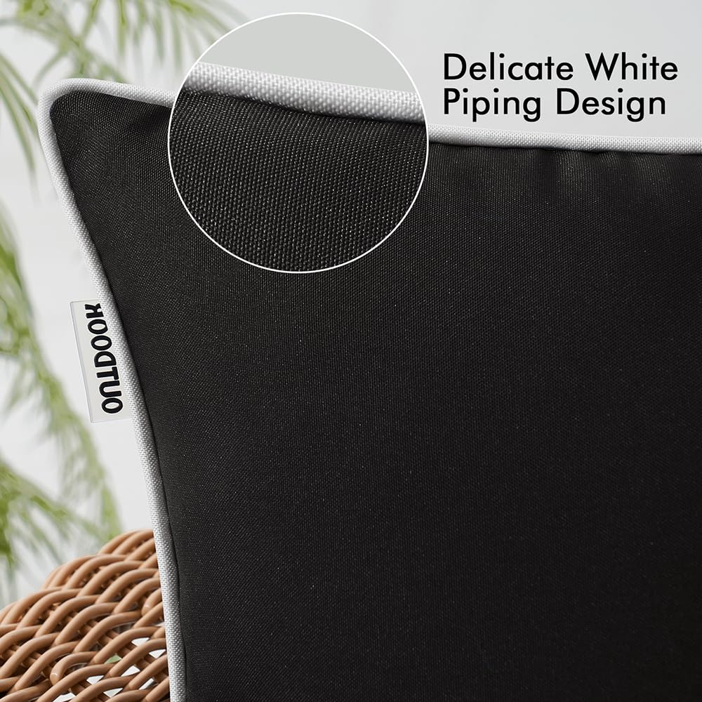 MIULEE black solid pillow cover for sofa and balcony with quick insert