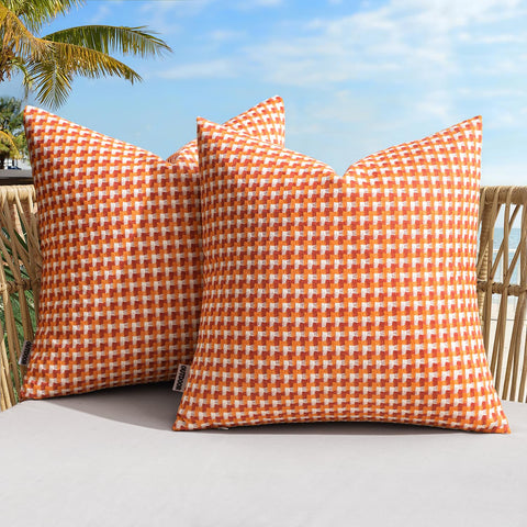 MIULEE outdoor pillow cover waterproof fabric keeps cushions dry during light rain.
