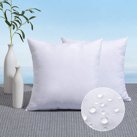MIULEE outdoor pillow insert 18x18 front view, weather-ready for patio seating.