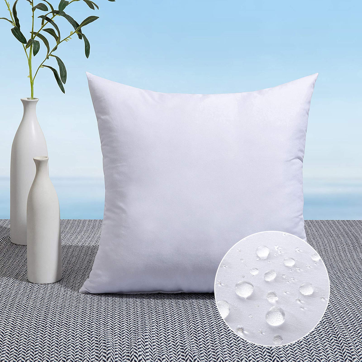MIULEE outdoor pillow insert with waterproof cover for patio resilience and easy outdoor use.