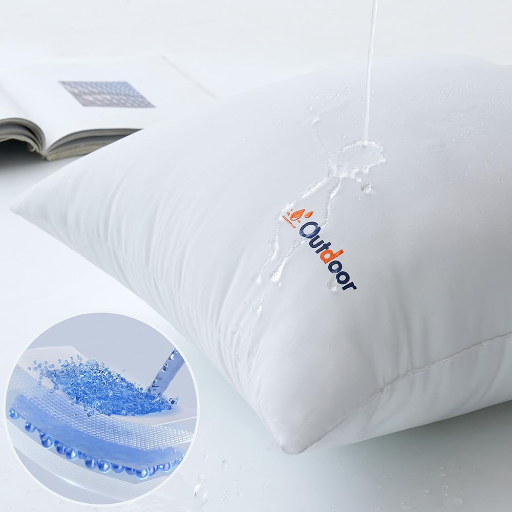 MIULEE pillow soft-support with 7D fiber offers cloud-like comfort outdoors.