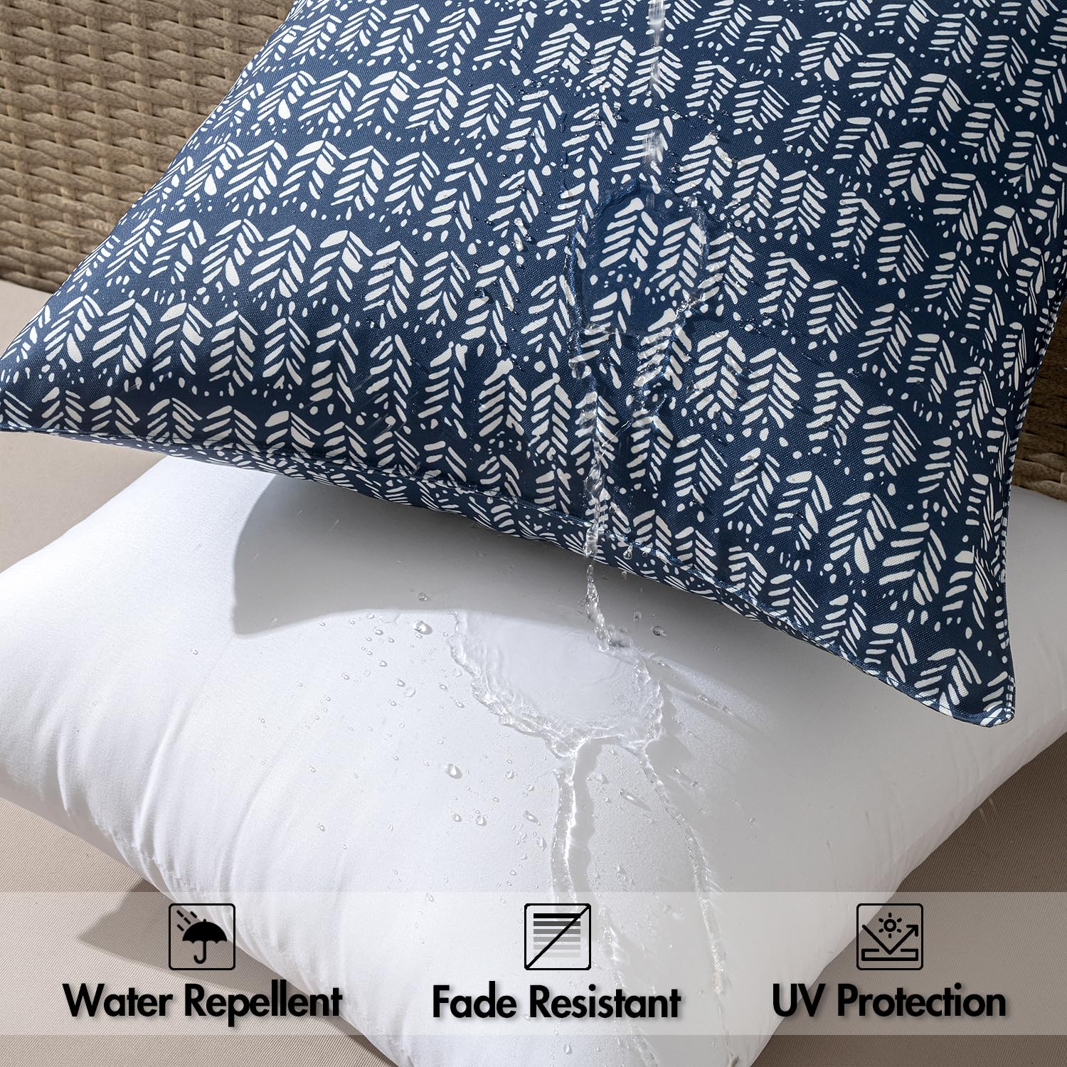 MIULEE outdoor pillows waterproof cover demonstrates rain-ready protection for your patio seating.