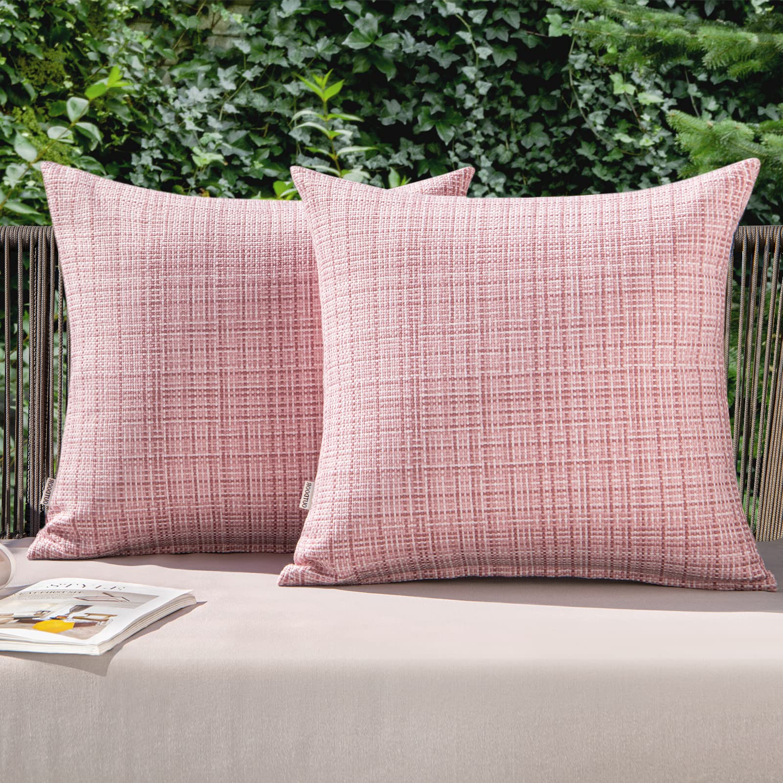 MIULEE pink outdoor 18x18 pillow cover protecting cushions from splashes