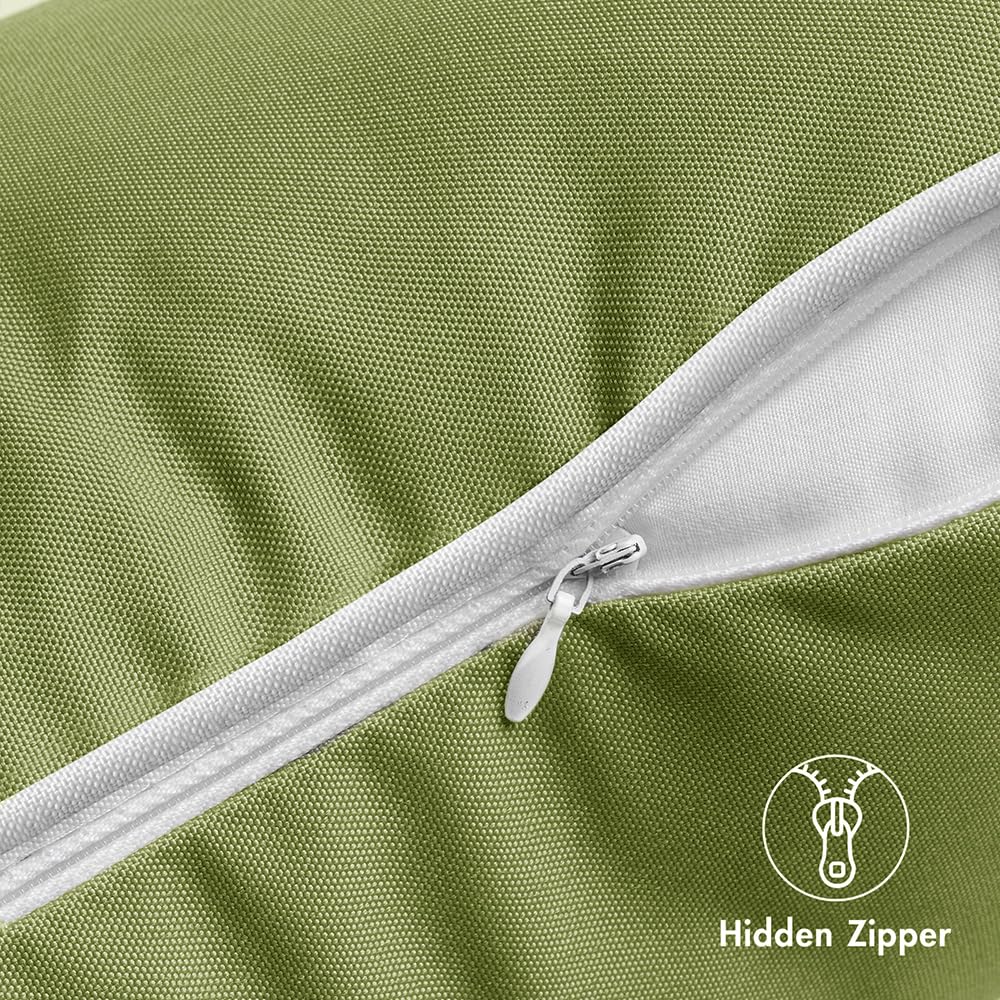 MIULEE sage green pillow cover with hidden zipper for easy insert and clean look.