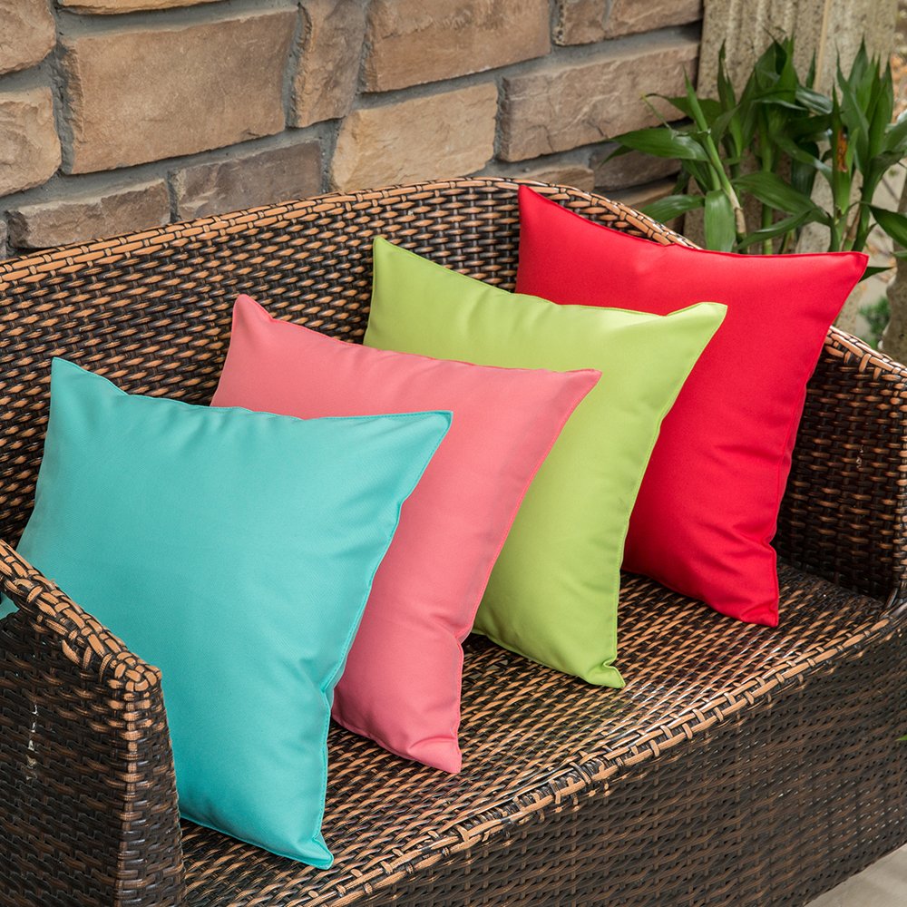 MIULEE set of 2 red outdoor pillow covers for home or patio.