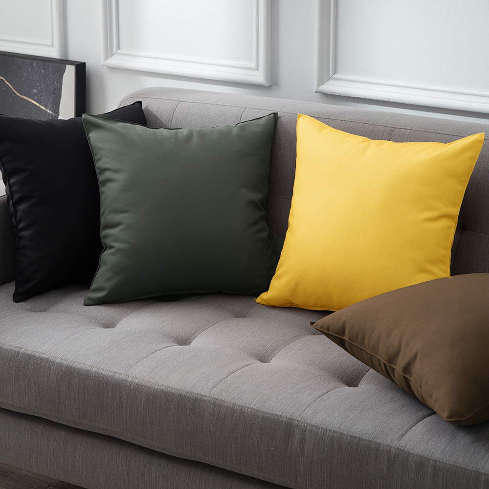 MIULEE two-pack pillow covers in black 18x18 for outdoor styling