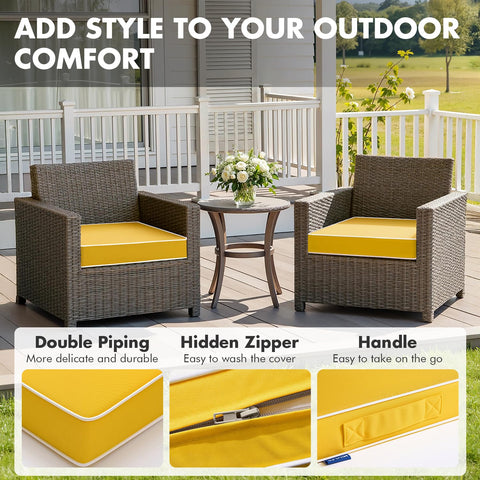 MIULEE patio cushions with adjustable straps stay secure on your chairs