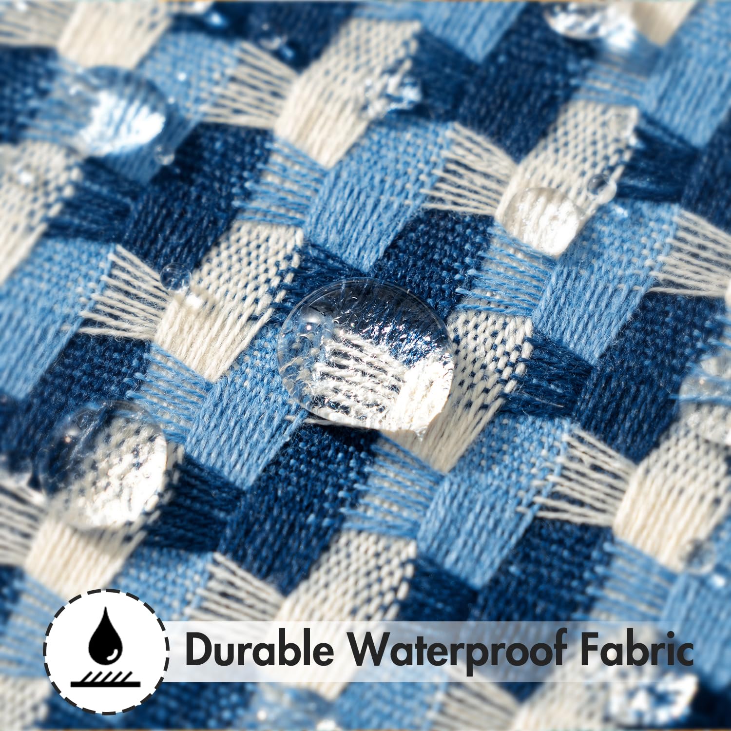 MIULEE textured weave blue pillow cover adds depth to patio décor
