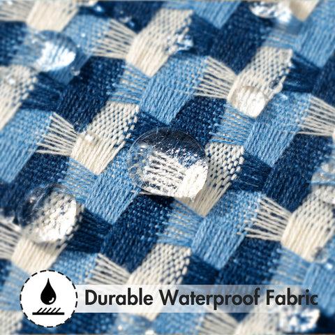 MIULEE textured weave blue pillow cover adds depth to patio décor