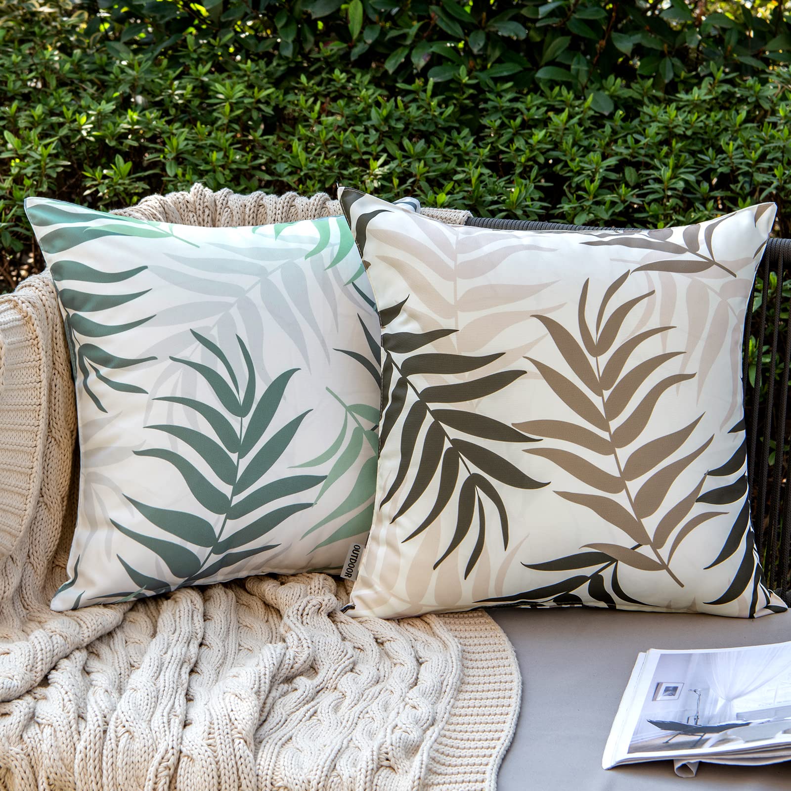 MIULEE two pillow covers package ideal for updating outdoor decor