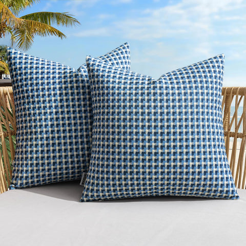 MIULEE waterproof outdoor pillow cover in blue protects cushions outdoors