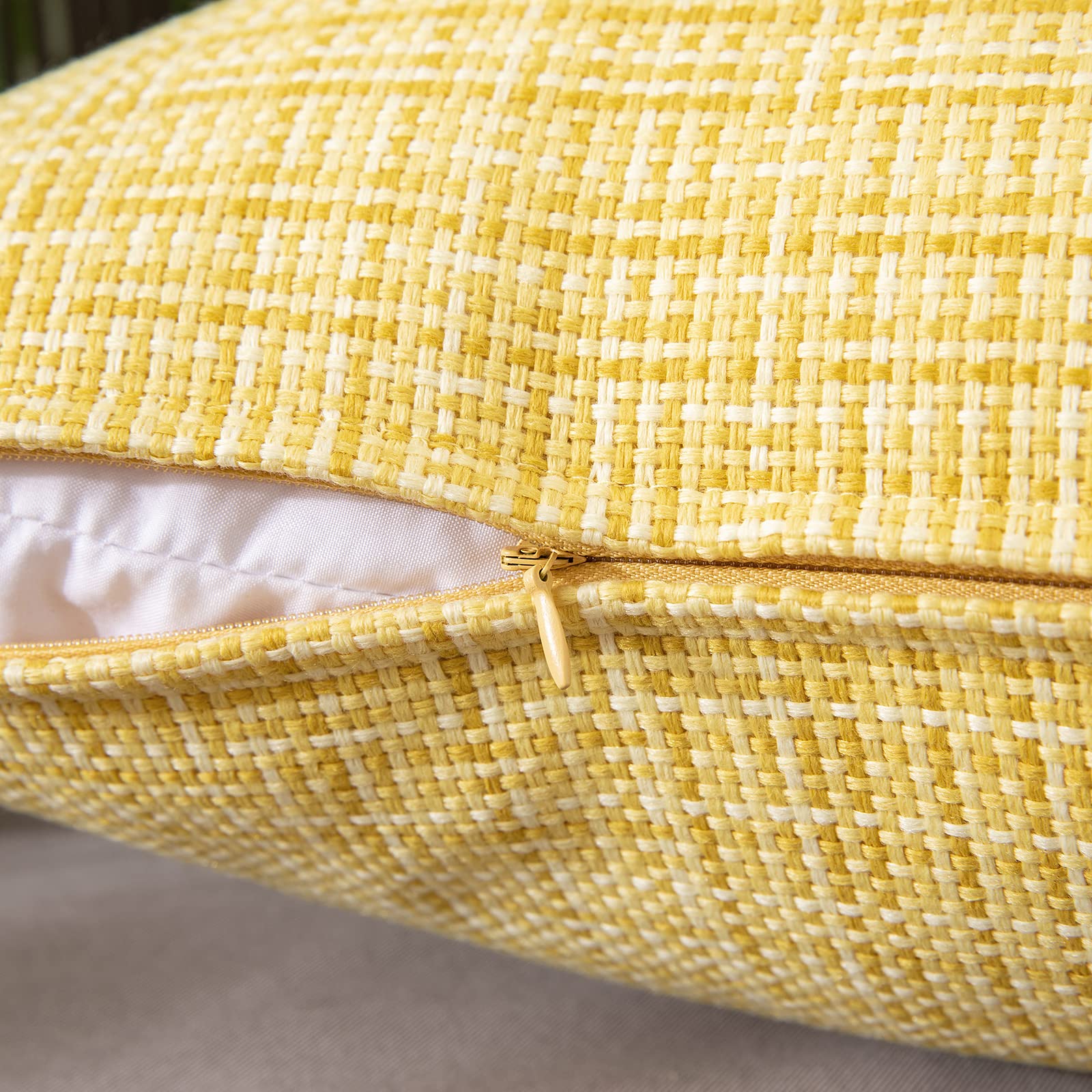 MIULEE yellow pillow cover with invisible zipper 12x20 for easy insertion