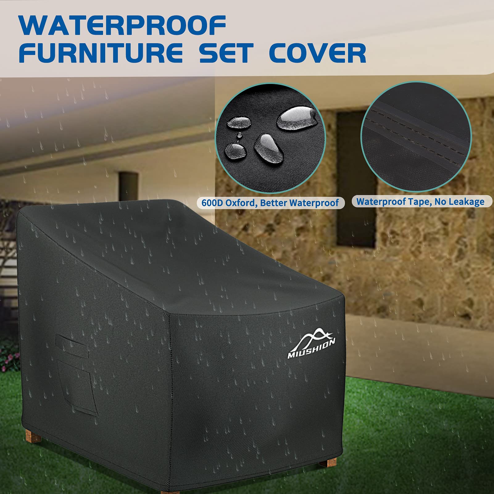 Miushion air vent design reduces interior moisture under the chair cover.