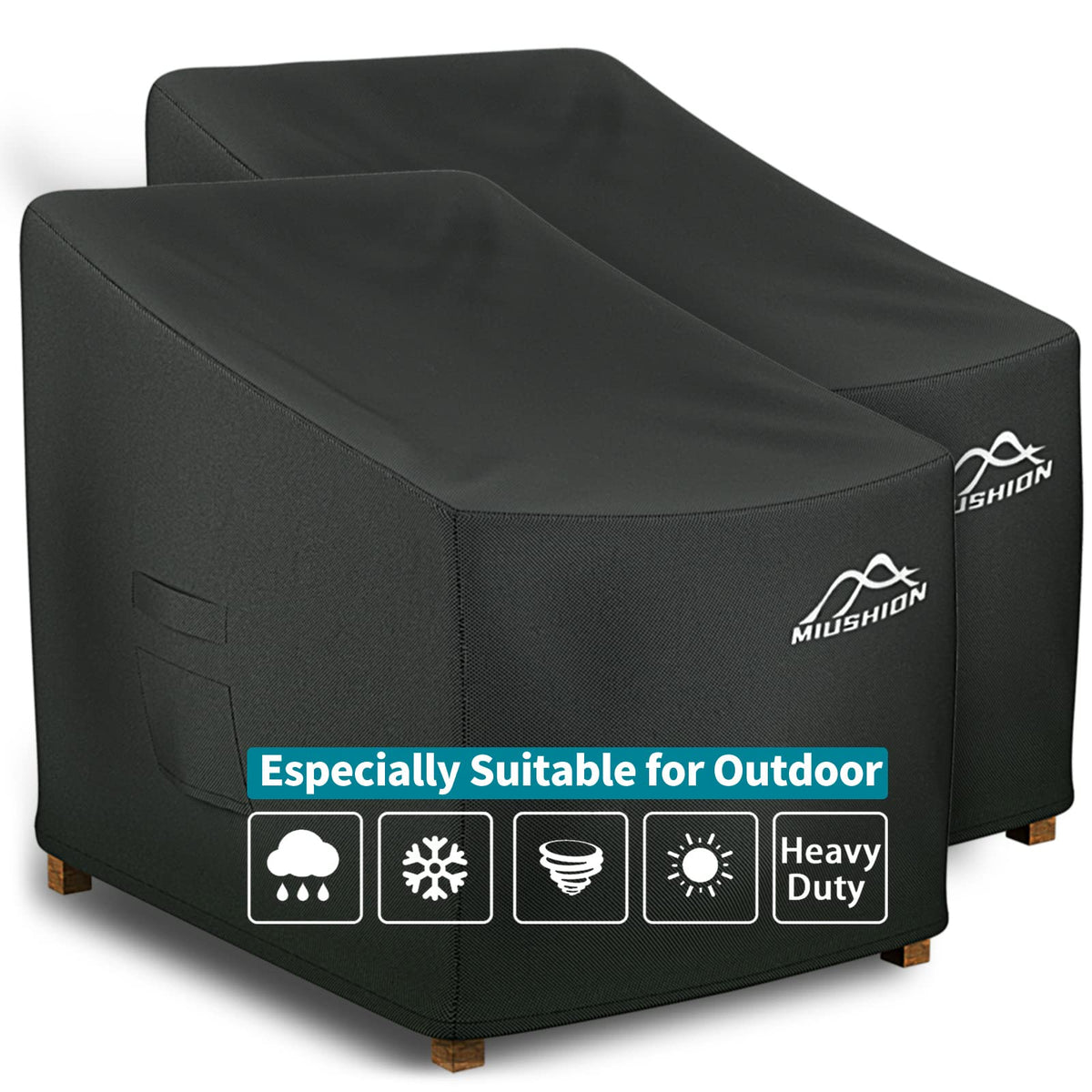 Miushion patio chair cover waterproof exterior protects outdoor furniture from rain and sun.