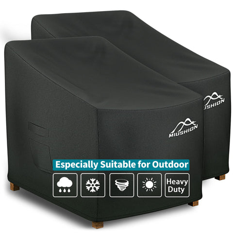 Miushion patio chair cover waterproof exterior protects outdoor furniture from rain and sun.