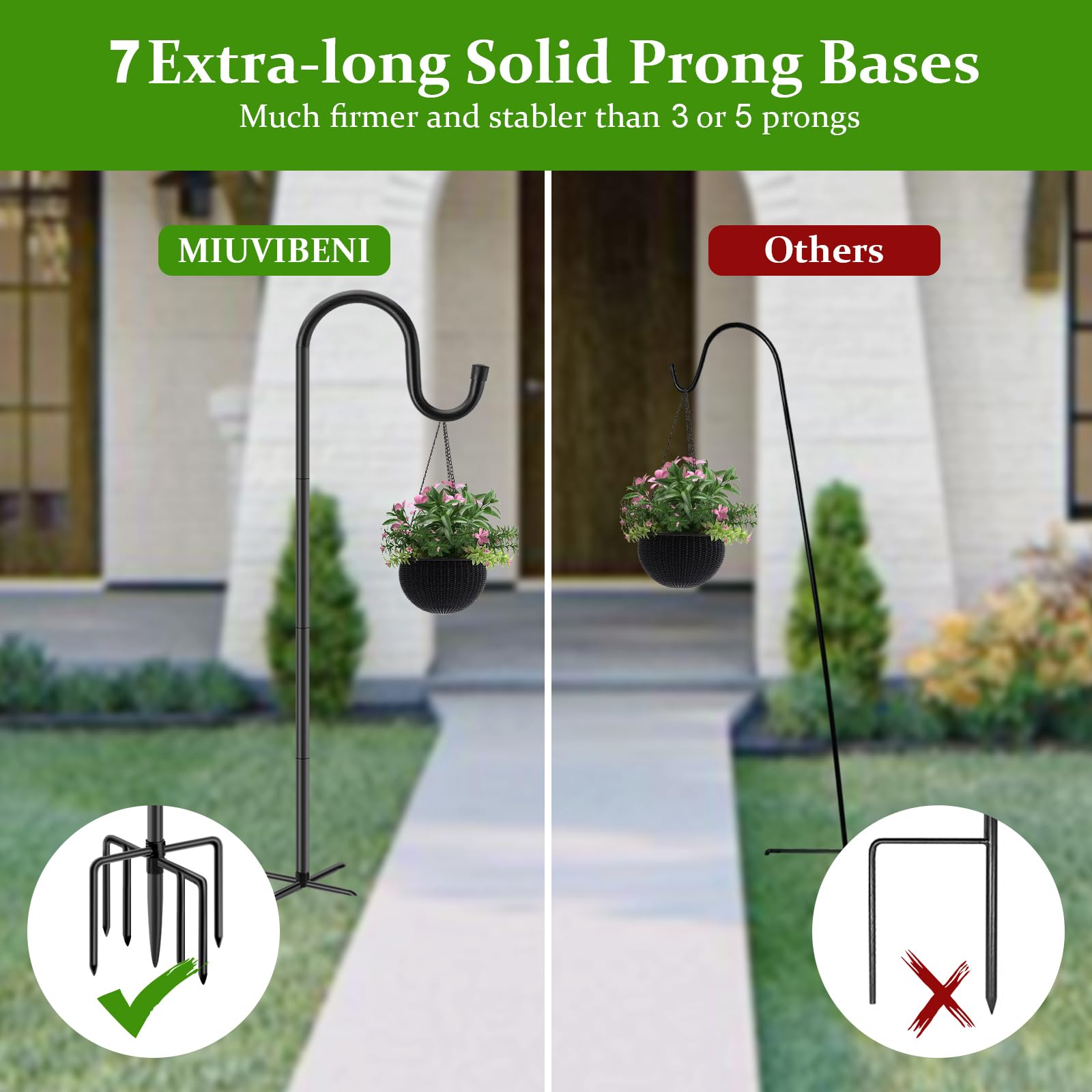 MIUVIBENI adjustable poles offer set heights of 44, 60, or 72 inches.