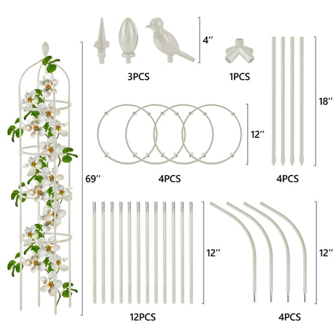 Miuwauer easy-install trellis features rotate-to-assemble rings.