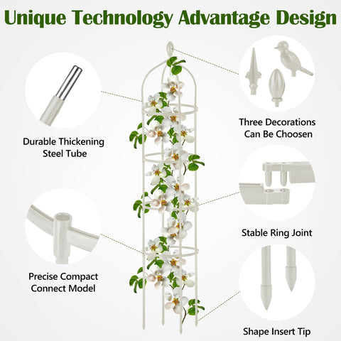 Miuwauer anti-rust steel trellis resists sun damage while supporting vines.
