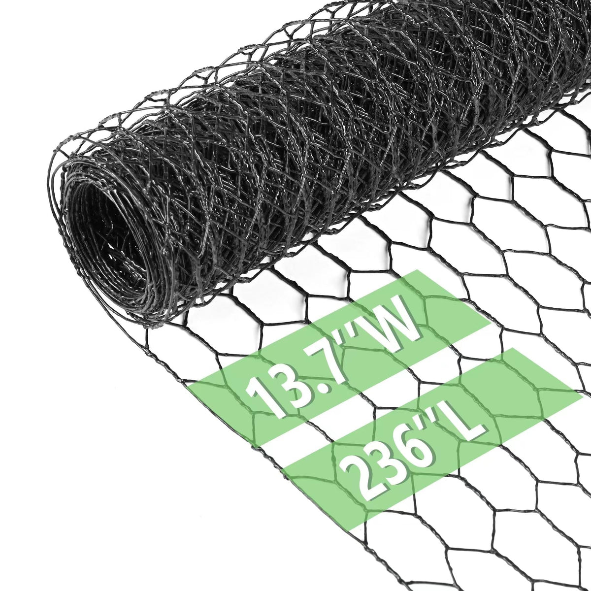 Miuwauer chicken-wire 13.7in by 236in hex mesh for durable garden fencing.