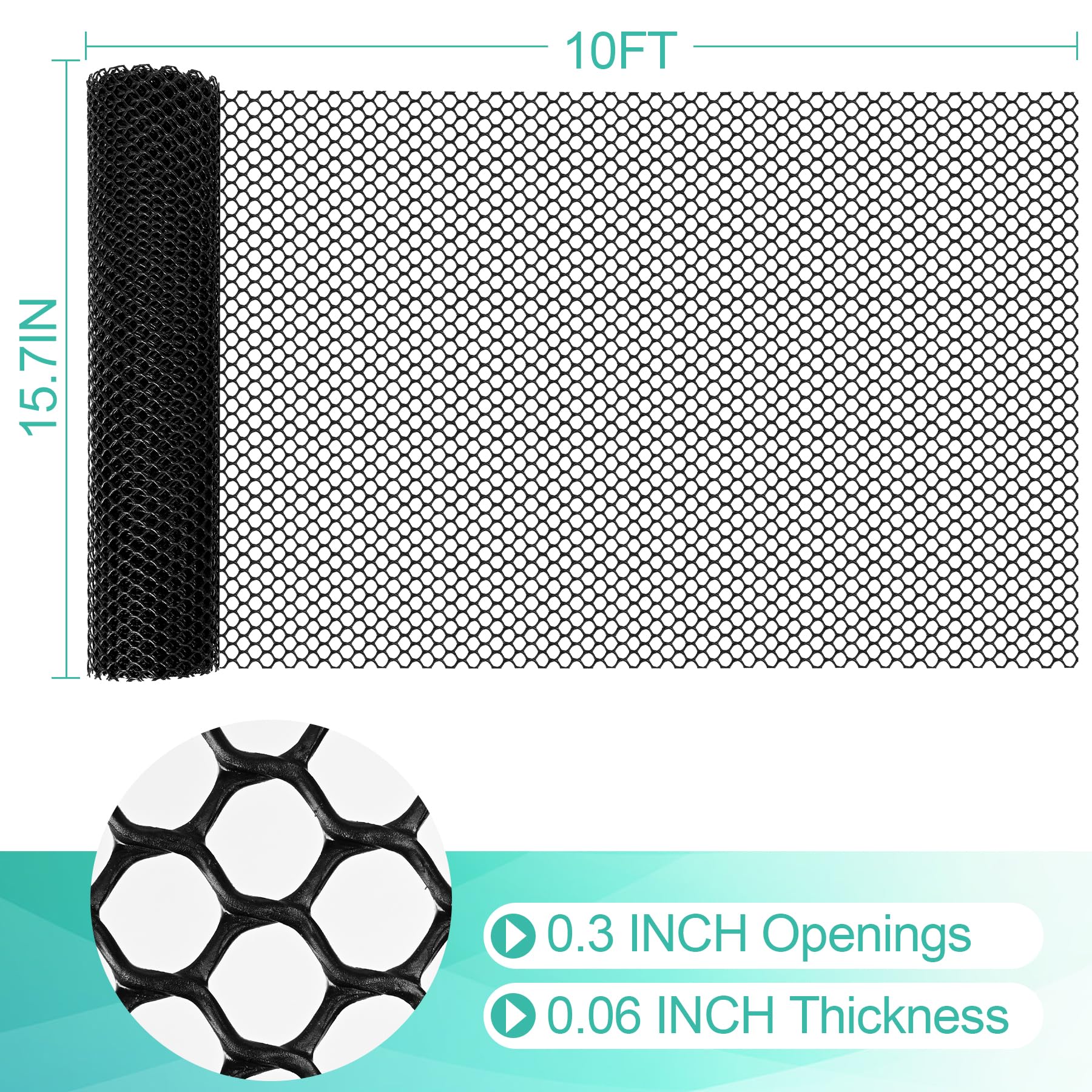 Miuwauer hexagonal mesh opening 0.3in close-up for durable containment.