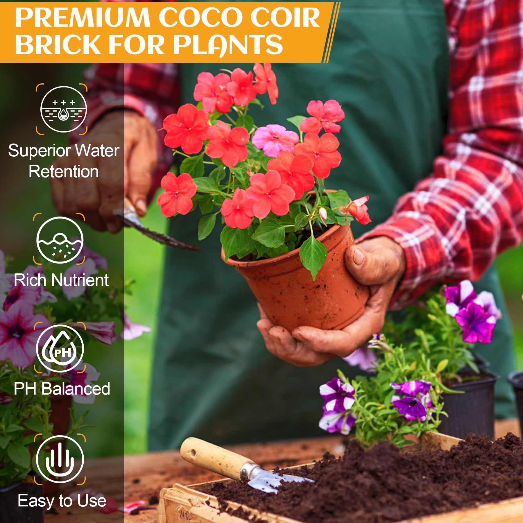 Miuwauer Coco Coir Brick demonstrates superior water retention for hydrated roots.