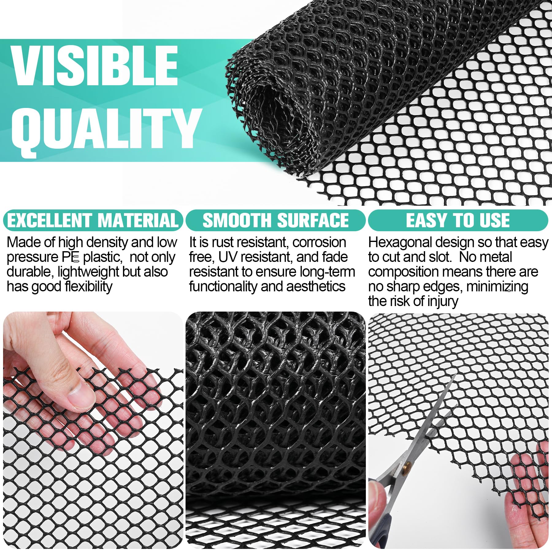 Miuwauer PE plastic netting being cut to length for customization.
